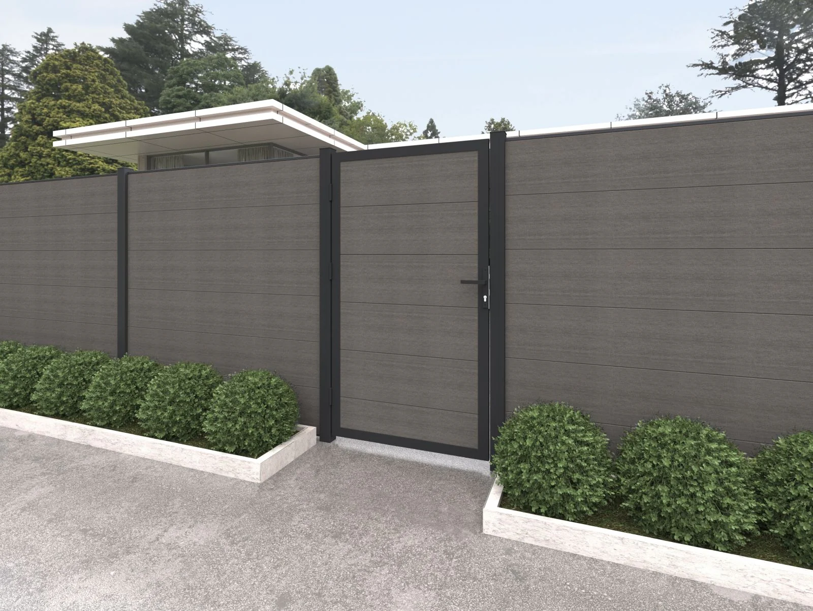 Linholm WPC Zaun Castello, Silver Gray, 176 x 183 cm - Image 2