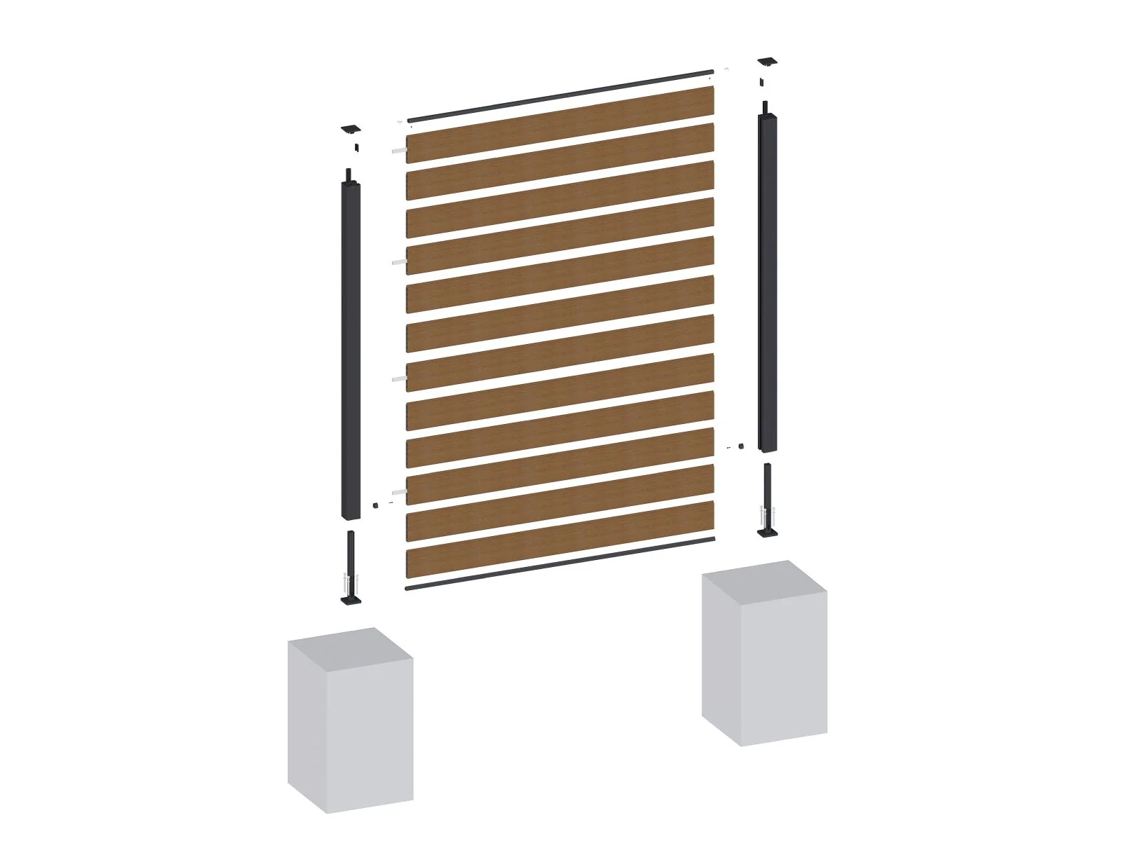 Linholm WPC Zaun Portland, Teak, 176 x 183 cm - Image 12