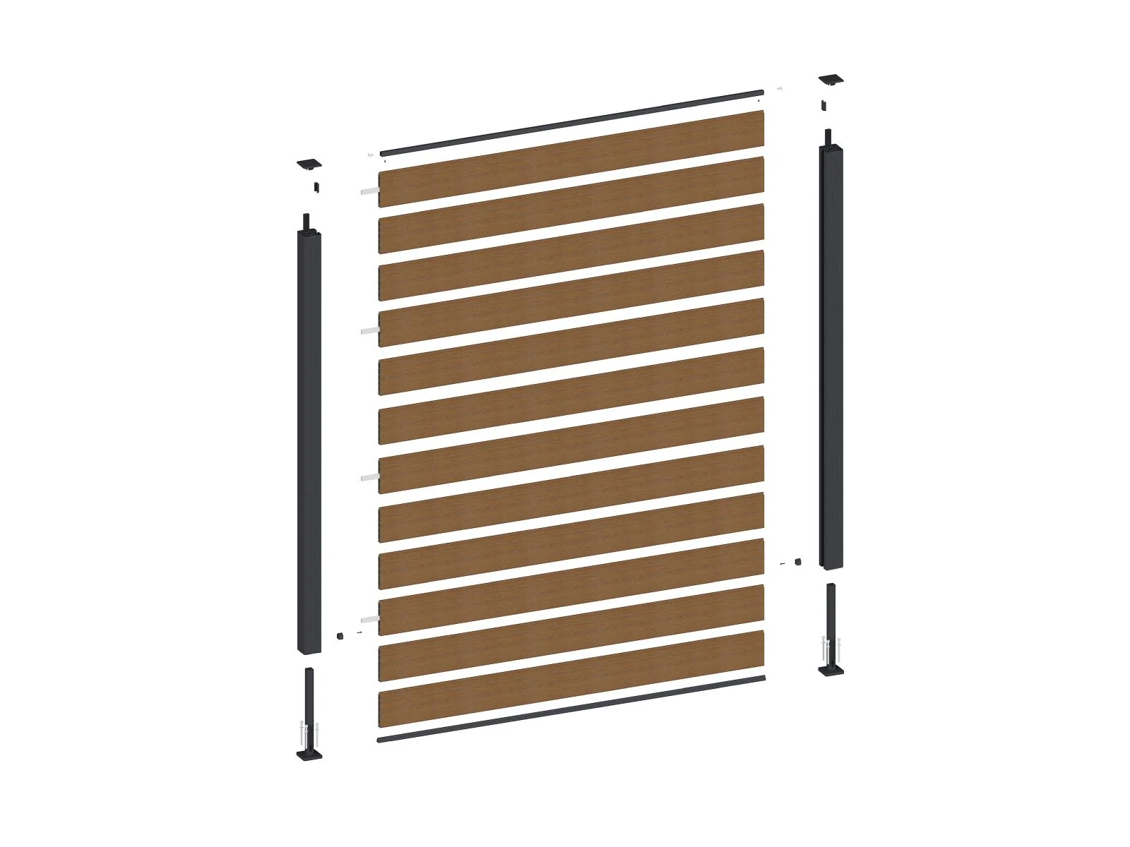 Linholm WPC Zaun Portland, Teak, 176 x 183 cm - Image 5