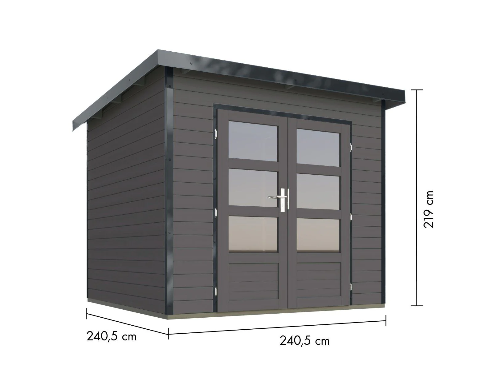 Norlinio Hybrid Gartenhaus Woodtallic 3, terragrau/anthrazit, inkl. Fußboden - Image 3