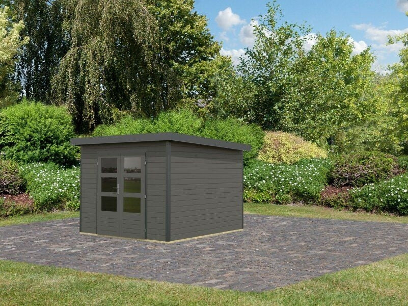 Norlinio Hybrid Gartenhaus Woodtallic 6, terragrau/anthrazit, inkl. Fußboden - Image 2