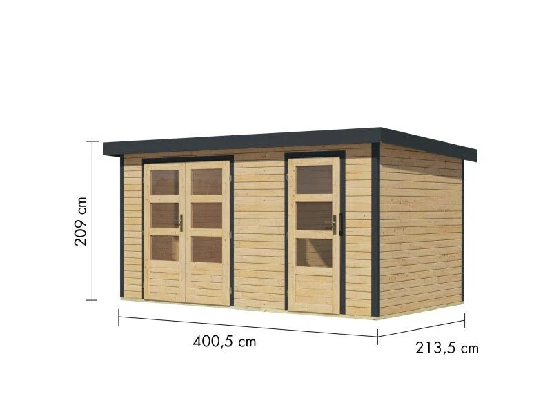 Norlinio Hybrid Zweiraumhaus Woodtallic, naturbelassen/anthrazit, inkl. Fußboden - Image 3