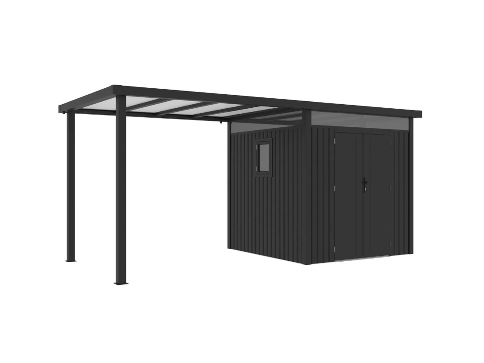 Norlinio Metall Anbaudach für Gerätehaus Miro 1, rechts und links anschlagbar ,Anthrazit - Image 5