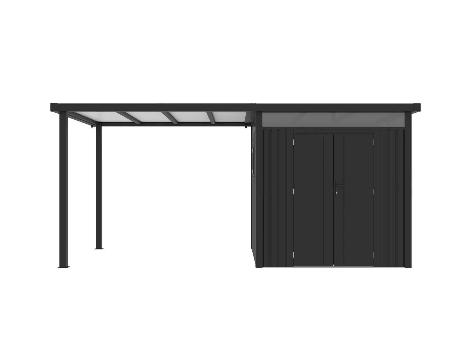 Norlinio Metall Anbaudach für Gerätehaus Miro 1, rechts und links anschlagbar ,Anthrazit - Image 6