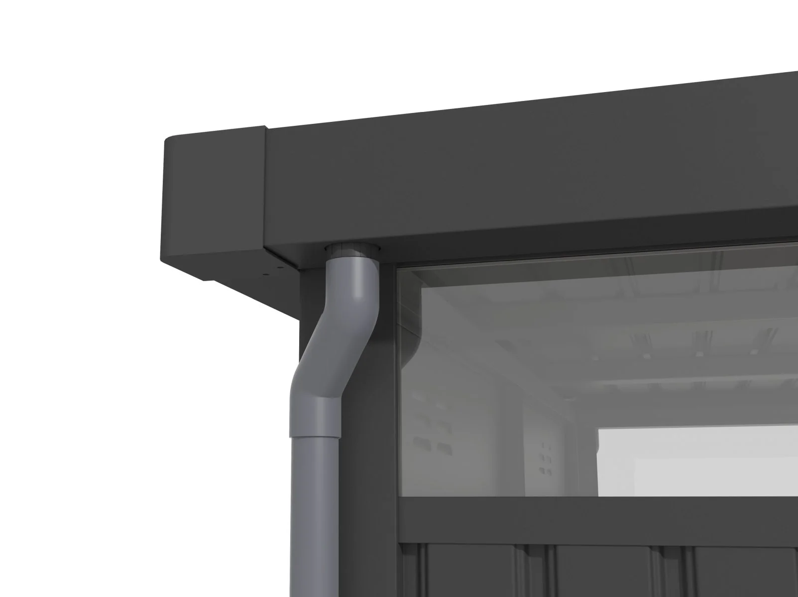 Norlinio Metall Gerätehaus Miro 1 mit Anbaudach und Wandset in Anthrazit - Image 9