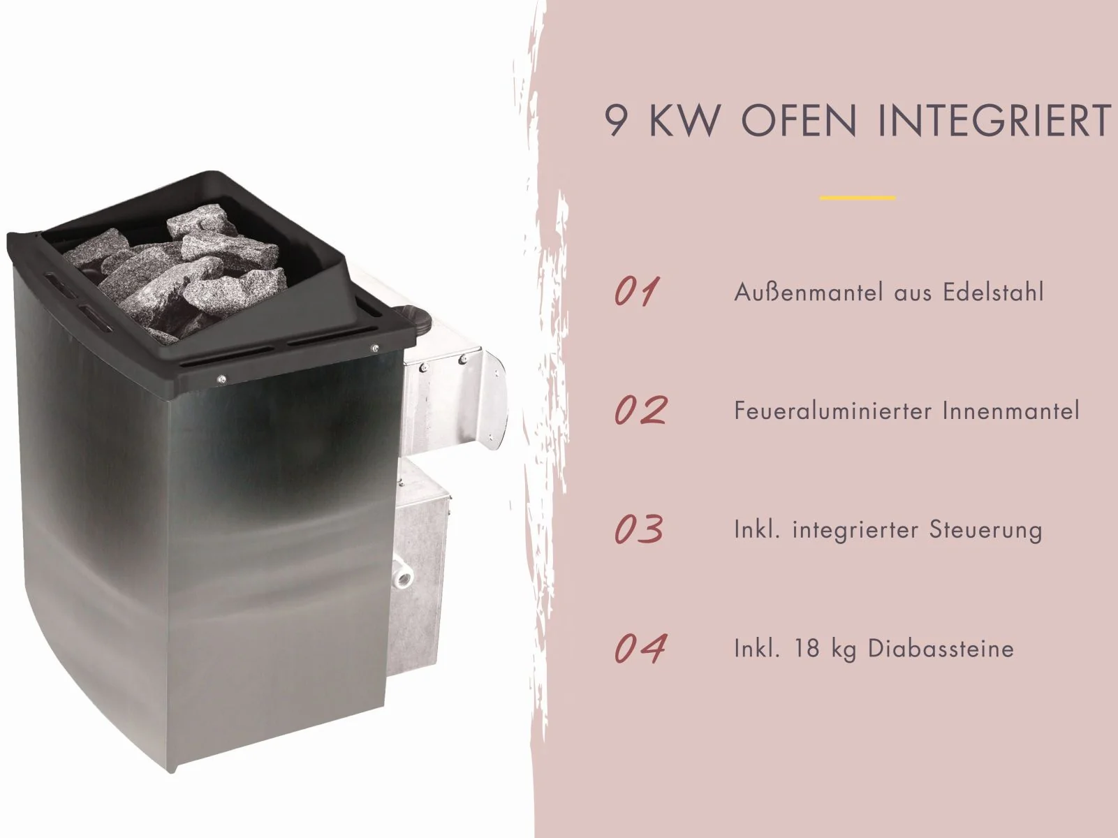 Norlinio Saunahaus Hella 1 terragrau 38 - inkl. 9 kW Ofen integr. Steuerung - inkl. Dacheindeckung - Image 4