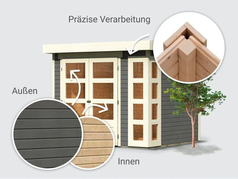 Norlinio Gartenhaus Kerken 3 terragrau inkl. Fußboden - Image 3
