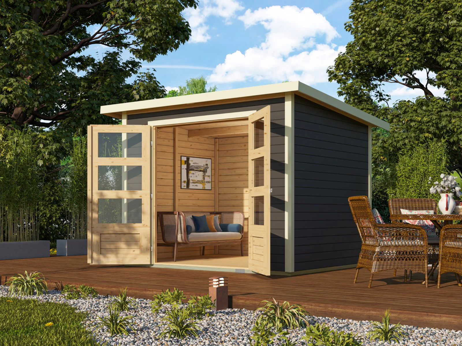 Norlinio Gartenhaus Stegen 3 in terragrau