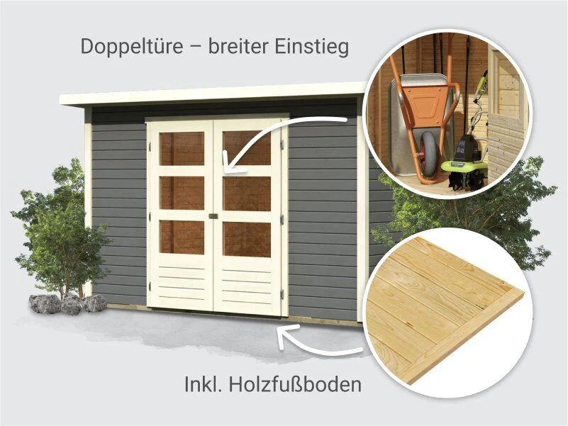 Norlinio Gartenhaus Stegen 5 in terragrau, inkl. Fußboden - Image 3