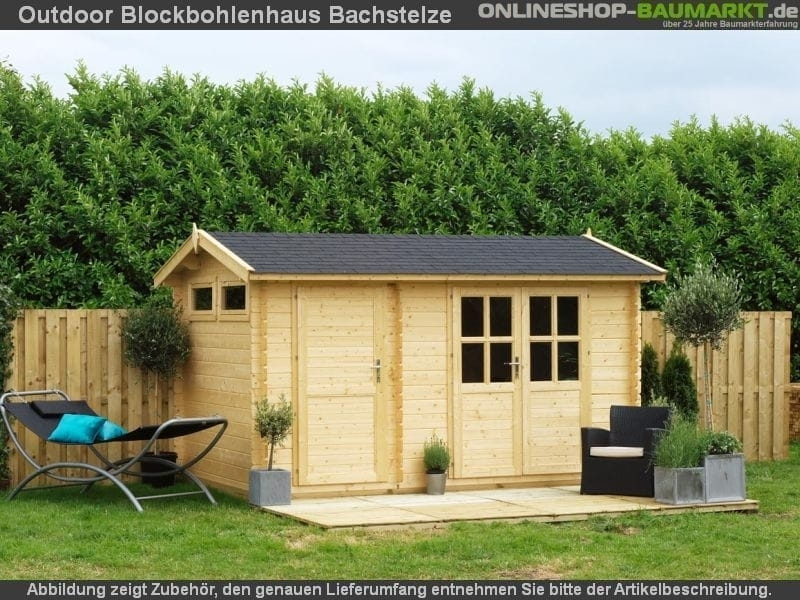 Outdoor Gartenhaus / Blockbohlenhaus William 250 2-Raum carbongrau 28mm - Image 5