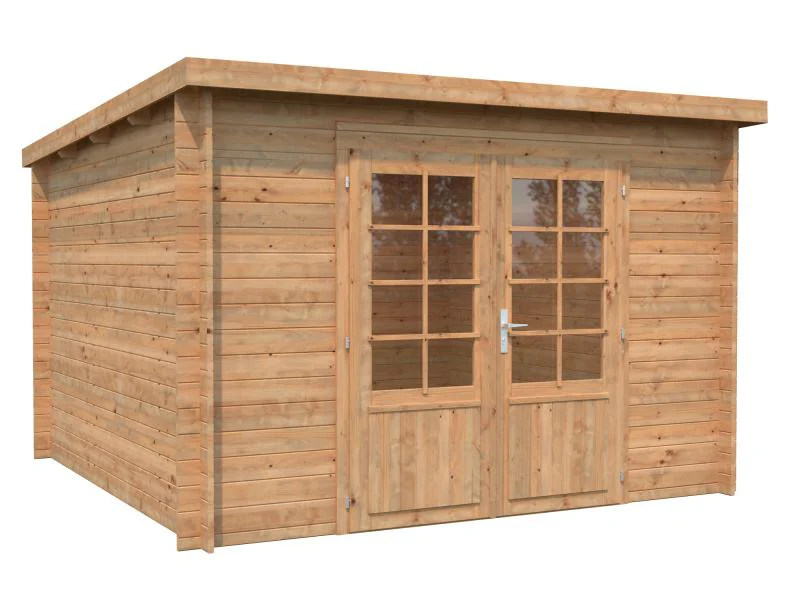 Palmako Blockbohlenhaus Ella 8,7 28 mm braune Tauchgrundierung - Image 2