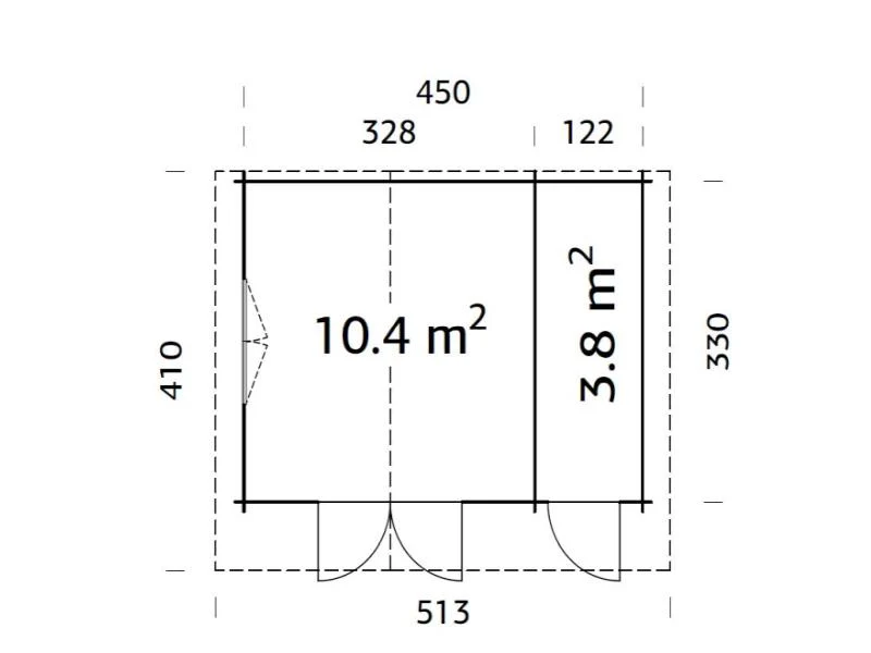 Palmako Blockbohlenhaus Emma 14,2 34 mm braune Tauchgrundierung - Image 3