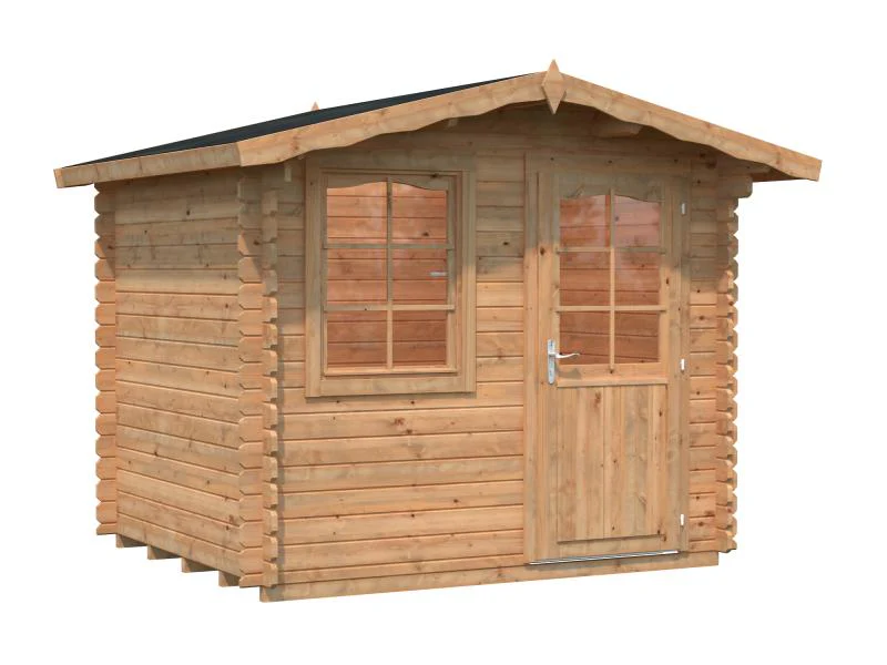 Palmako Blockbohlenhaus Emma 4,6 28 mm braune Tauchgrundierung - Image 2