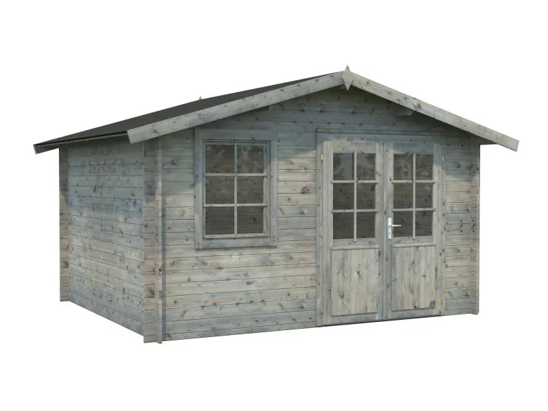 Palmako Blockbohlenhaus Klara 10,4 28 mm graue Tauchgrundierung - Image 2