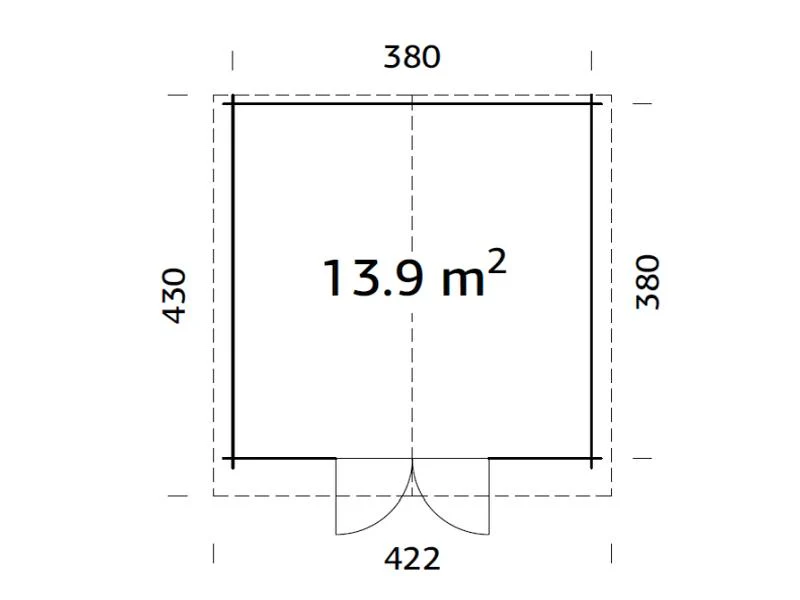 Palmako Blockbohlenhaus Lotta 13,9 34 mm braune Tauchgrundierung - Image 3