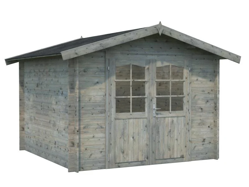 Palmako Blockbohlenhaus Lotta 7,3 28 mm graue Tauchgrundierung - Image 2