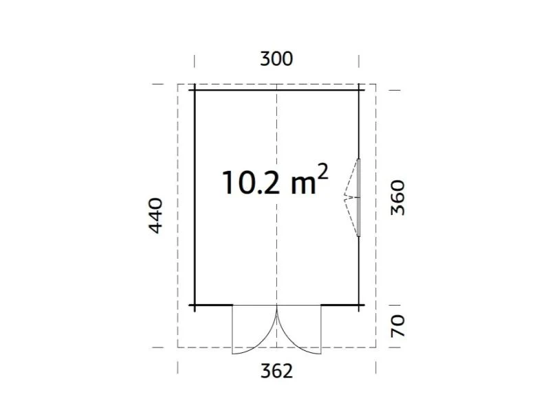 Palmako Blockbohlenhaus Sally 10,2 44 mm natur - Image 3