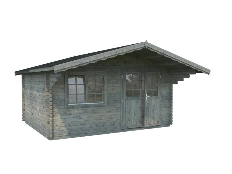 Palmako Blockbohlenhaus Sally 19,1 44 mm graue Tauchgrundierung - Image 2