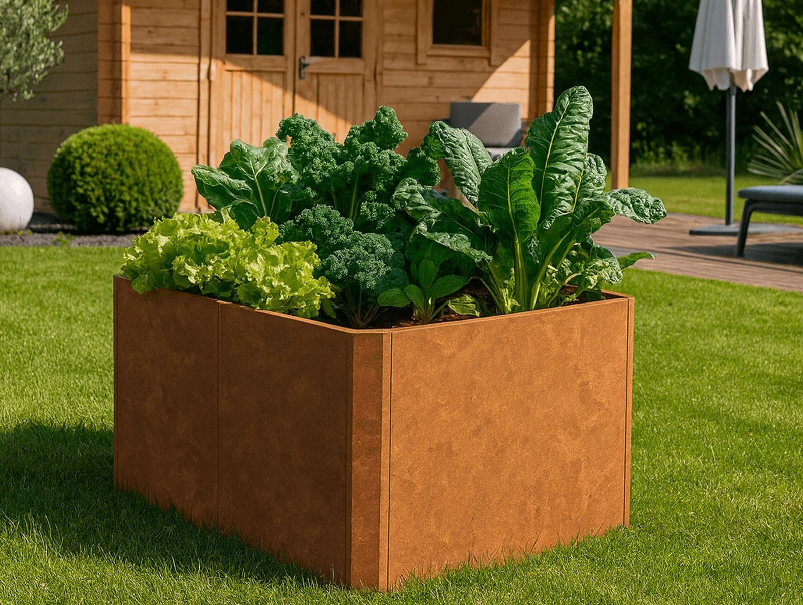 Linholm Premium Hochbeet Cortenstahl 120x80x75cm - Image 6