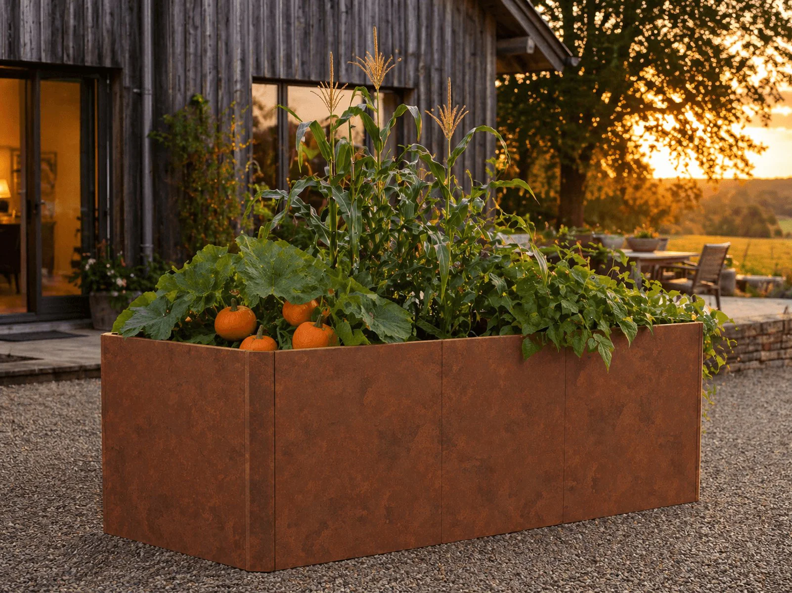 Linholm Premium Hochbeet Cortenstahl 200x80x75cm