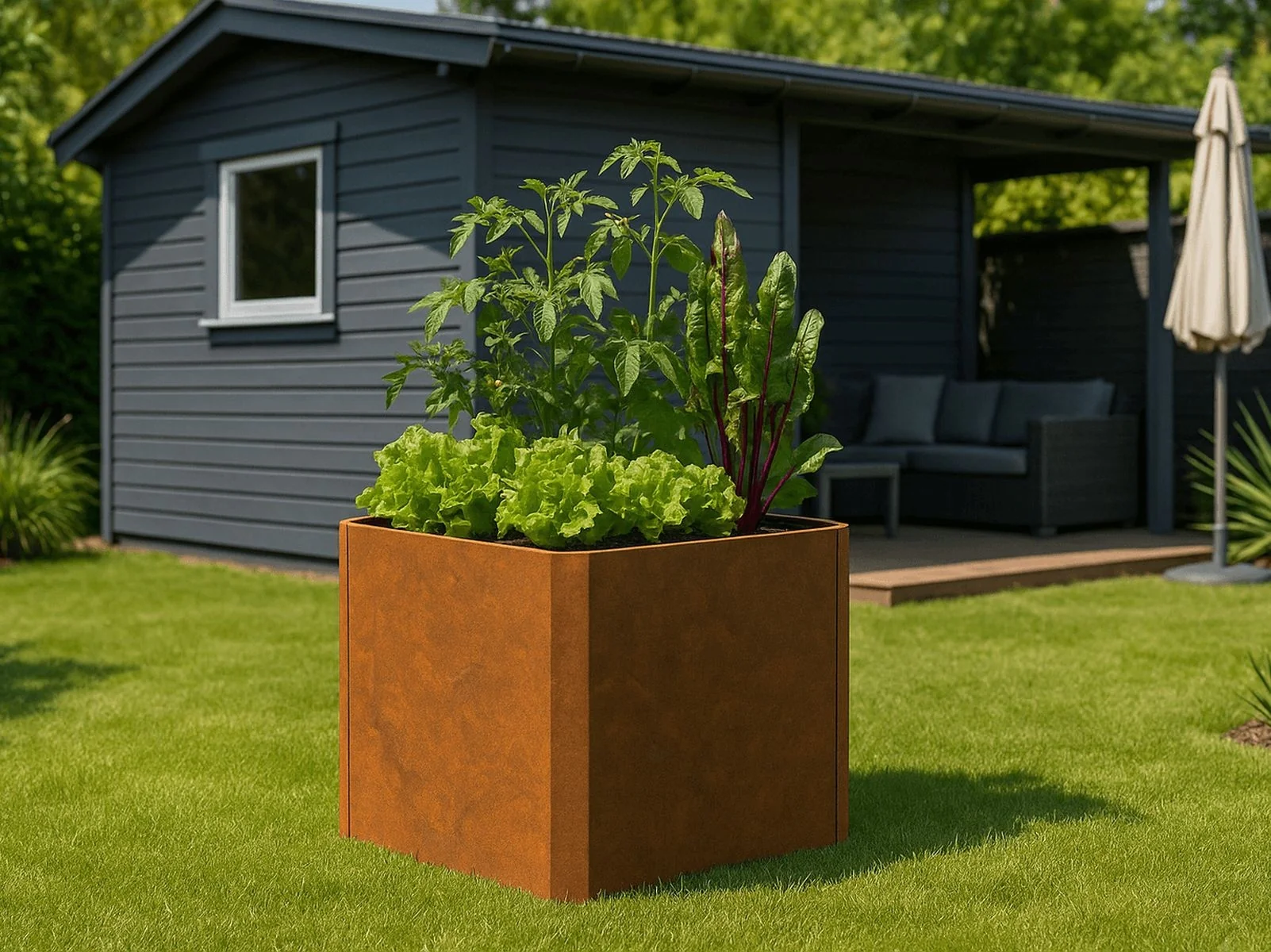 Linholm Premium Hochbeet Cortenstahl 80x80x75cm - Image 6