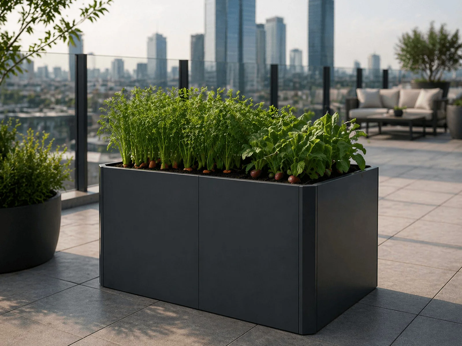 Linholm Premium Hochbeet Stahl anthrazit 120x80x75cm