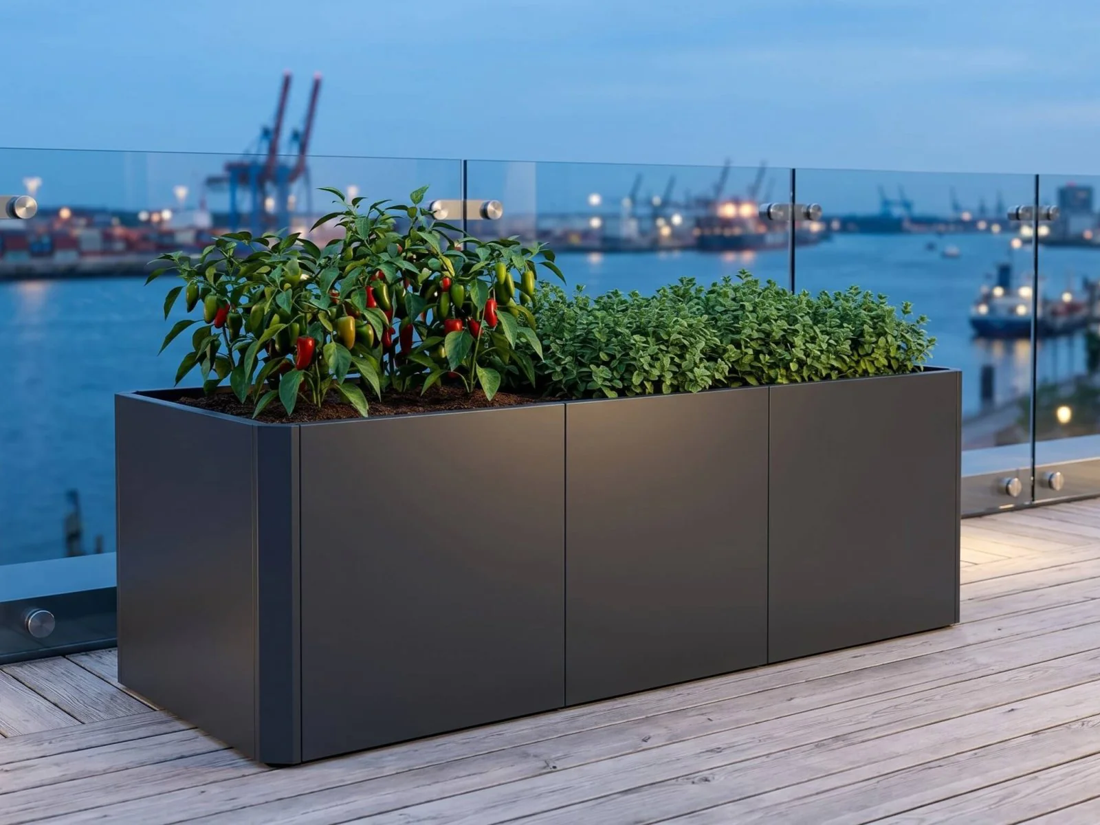 Linholm Premium Hochbeet Stahl anthrazit 200x80x75cm
