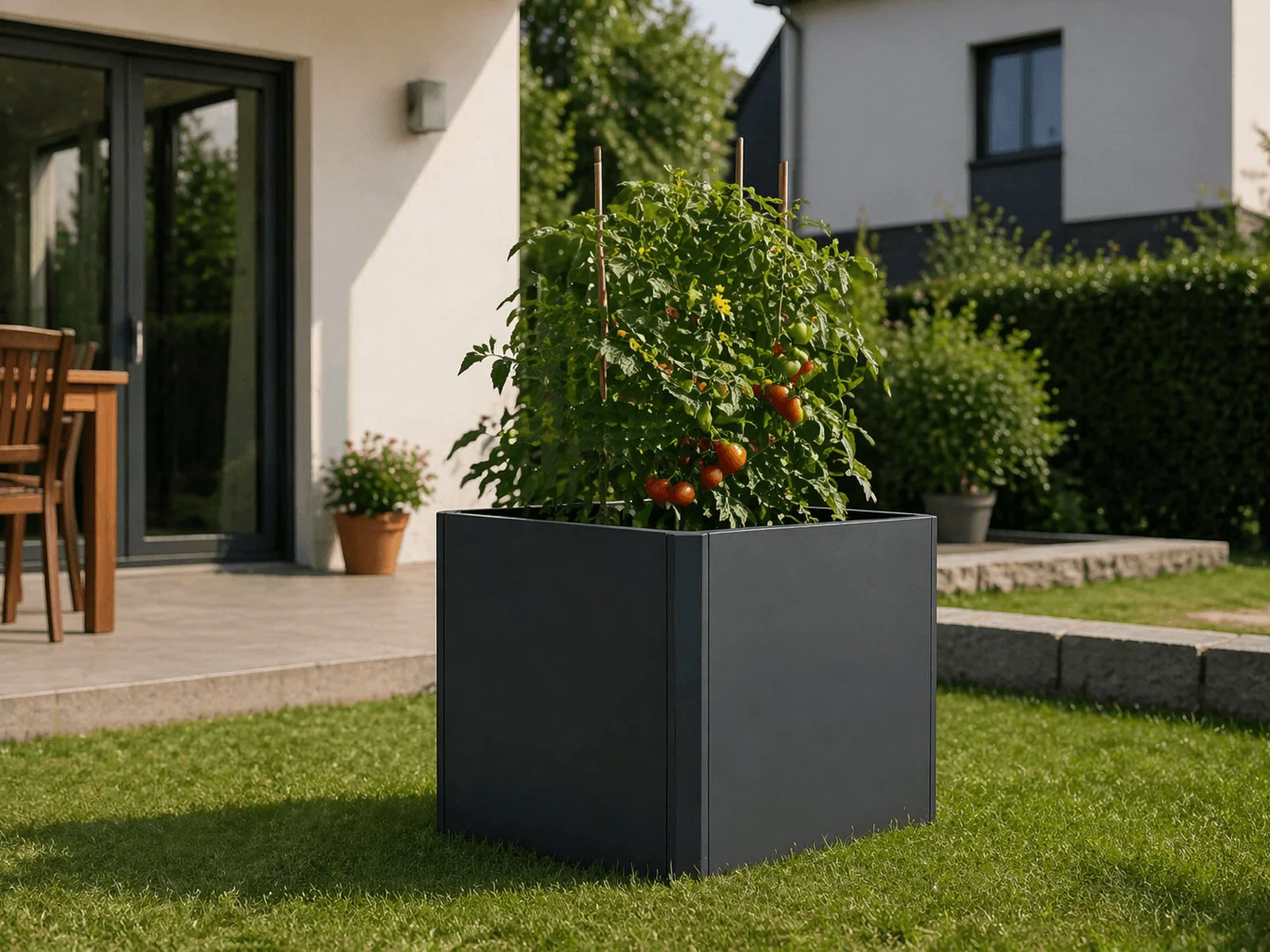 Linholm Premium Hochbeet Stahl anthrazit 80x80x75cm