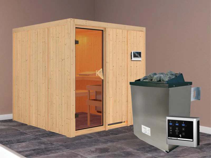 Rodin - Karibu Sauna inkl. 9-kW-Ofen - ohne Dachkranz - - Image 2