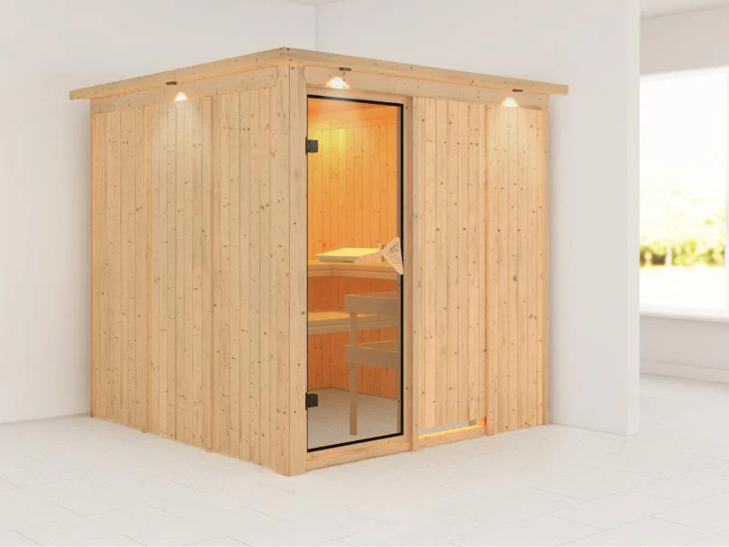 Rodin - Karibu Sauna ohne Ofen - mit Dachkranz - - Image 4
