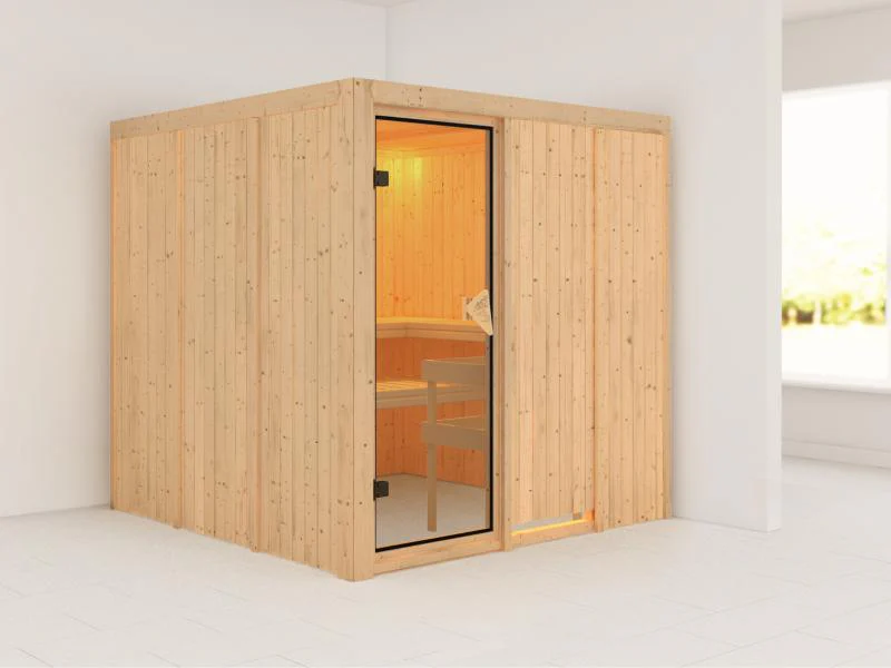 Rodin - Karibu Sauna ohne Ofen - ohne Dachkranz -