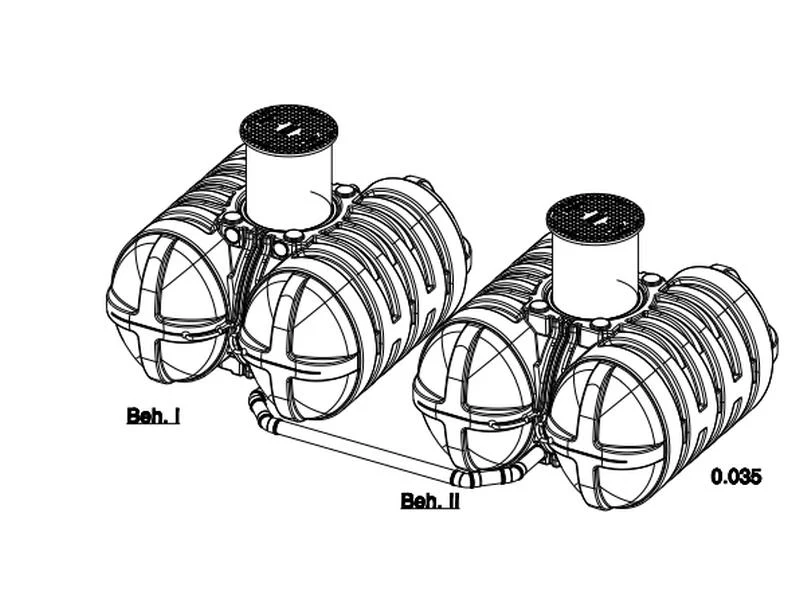 Roth Flachtank - Zisterne Twinbloc 10000 Liter (2 x 5000 L) mit höhenverstabllbarem Domschacht und A - Image 6