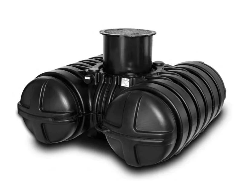 Roth Flachtank - Zisterne Twinbloc 1500 Liter mit Filterkorb, höhenverstabllbarem Domschacht und Abd
