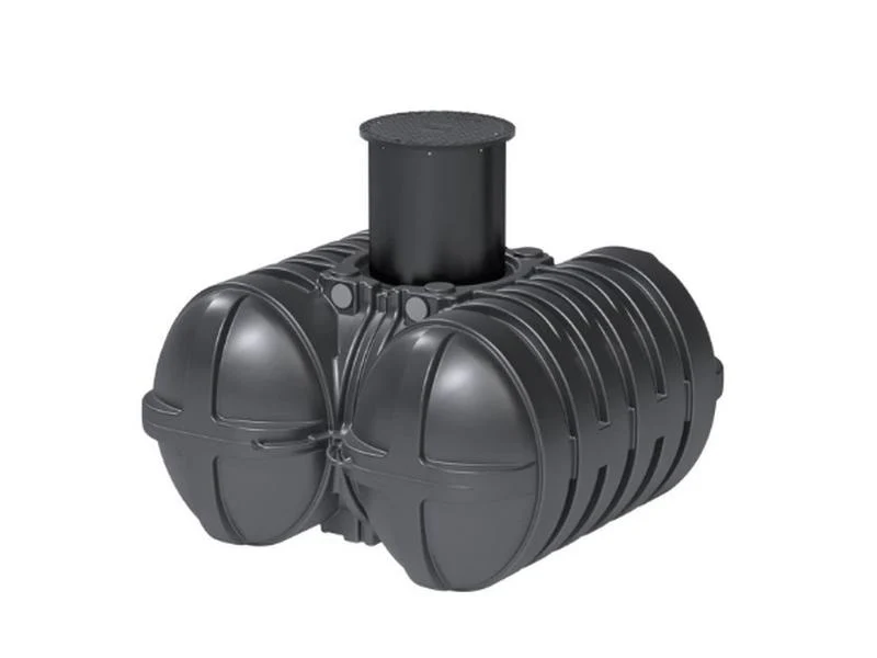 Roth Flachtank - Zisterne Twinbloc 5000 Liter mit Filterkorb, höhenverstabllbarem Domschacht und Abd