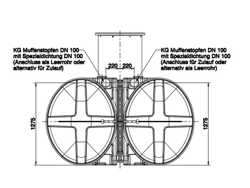 Roth Flachtank - Zisterne Twinbloc 5000 Liter mit höhenverstabllbarem Domschacht und Abdeckung - Image 3