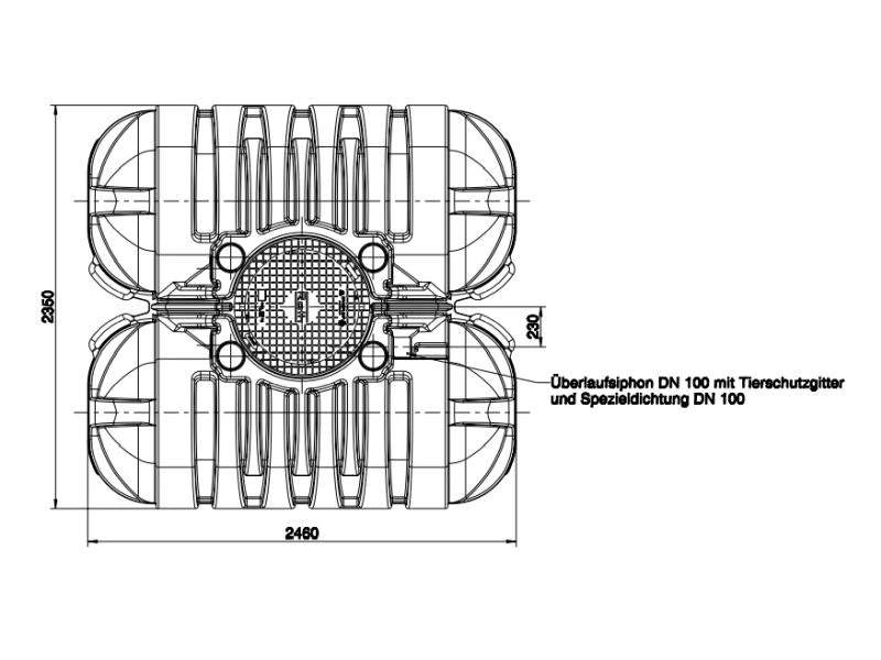 Roth Flachtank - Zisterne Twinbloc 5000 Liter mit höhenverstabllbarem Domschacht und Abdeckung - Image 4