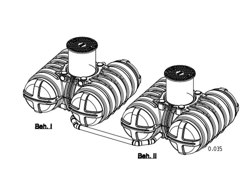 Roth Flachtank - Zisterne Twinbloc 7000 Liter (2 x 3500 L) mit höhenverstabllbarem Domschacht und Ab - Image 6