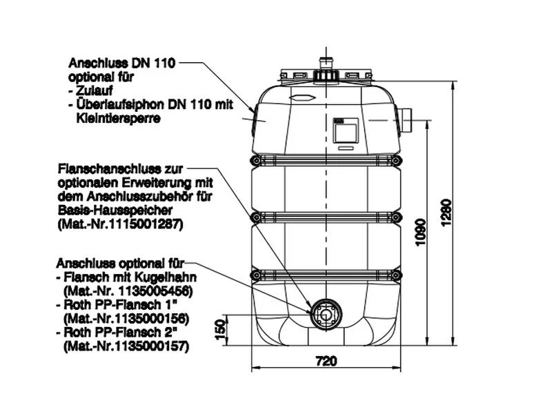 Roth Regenwasser  Basis-Hausspeicher 1100 Liter - Image 3