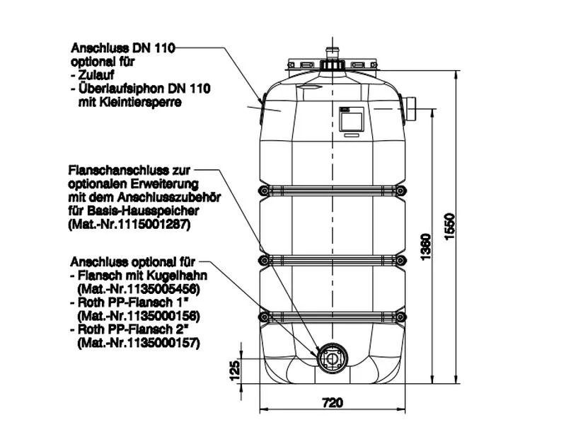 Roth Regenwasser Basis-Hausspeicher 1500 Liter - Image 3