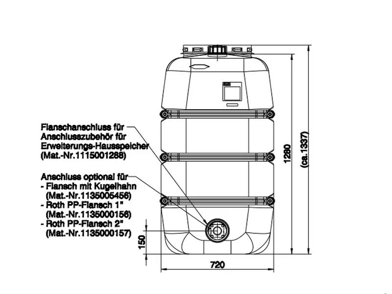 Roth Regenwasser-Hausspeicher Erweiterungsspeicher 1100 Liter - Image 3