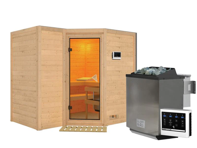 Sahib 2 - Karibu Sauna inkl. 9-kW-Bioofen - ohne Dachkranz - - Image 2