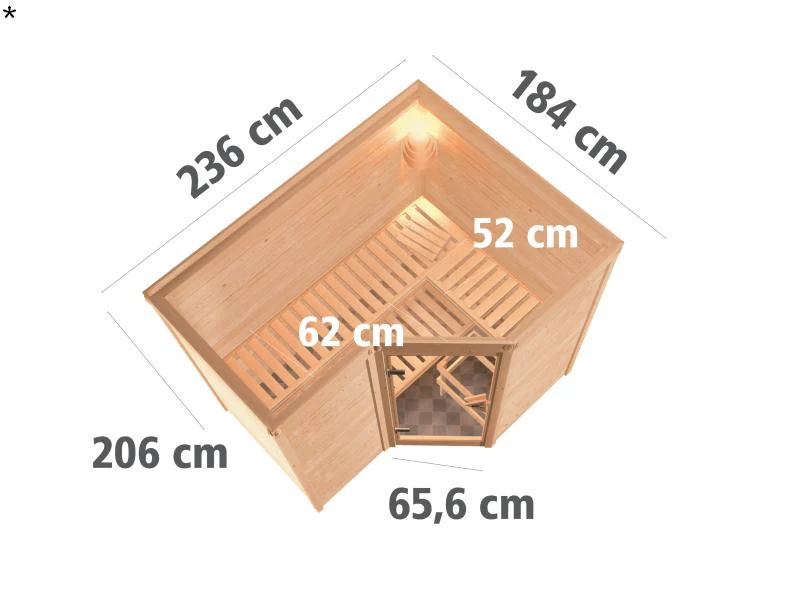 Sahib 2 - Karibu Sauna inkl. 9-kW-Ofen - ohne Dachkranz - - Image 3