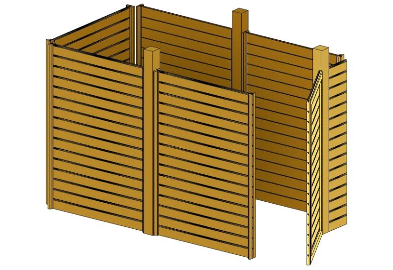 Skan Holz Abstellraum C1 für Carport 314 x 164 cm Profilschalung - Image 2
