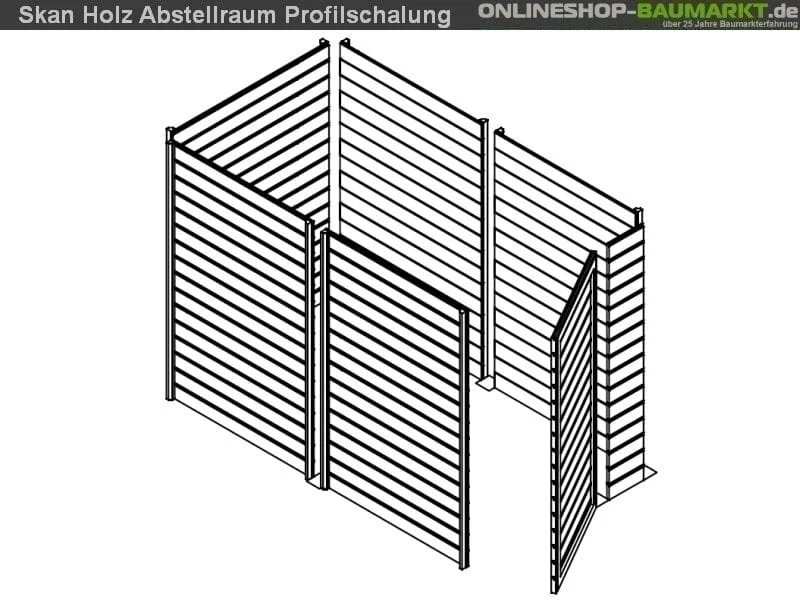Skan Holz Abstellraum C6 für Carport 573 x 317 cm Profilschalung - Image 4