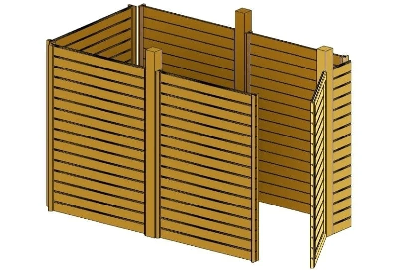 Skan Holz Abstellraum C8 für Carport 275 x 317 cm Profilschalung - Image 2