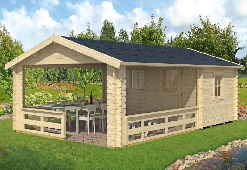 Skan Holz Blockbohlenhaus Alicante Größe 1, 380 x 513 cm - Image 2