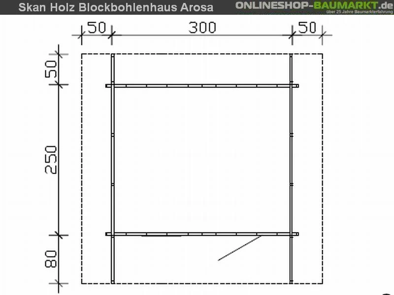 Skan Holz Blockbohlenhaus Arosa Größe 1, 300 x 250 cm - Image 4