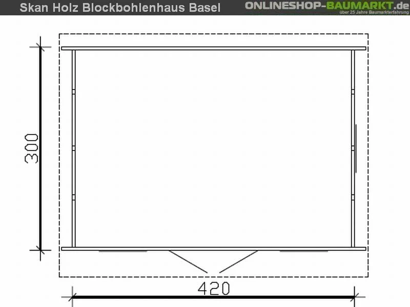 Skan Holz Blockbohlenhaus Basel 1 45plus, 420 x 300 cm - Image 4
