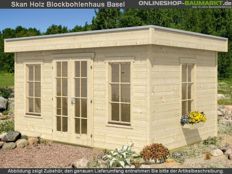 Skan Holz Blockbohlenhaus Basel 1 45plus, 420 x 300 cm - Image 9