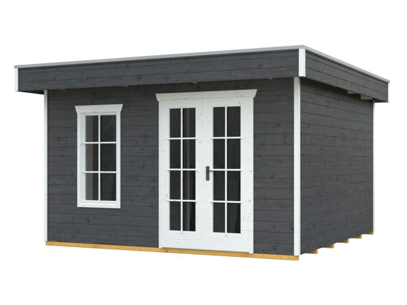 Skan Holz Blockbohlenhaus Breda in schiefergrau, 380 x 300 cm - Image 2